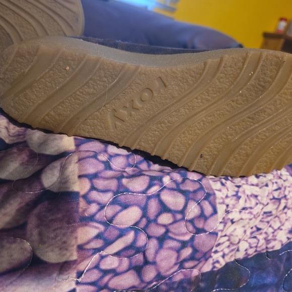 Roxy Brown Wedge Boots with Floral Embellishments - Picture 2 of 5